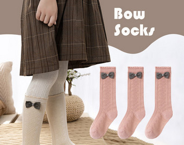 Vaikiškos kojinės su 3D kaspinu