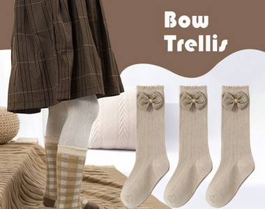 Vaikiškos kojinės su 3D kaspinu