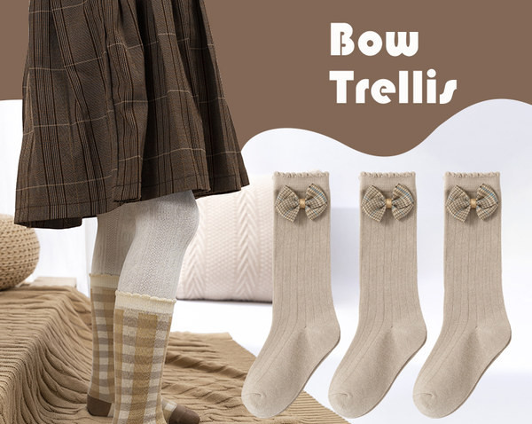 Vaikiškos kojinės su 3D kaspinu