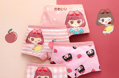 Įvairių spalvų vaikiški bokseriai mergaitėms