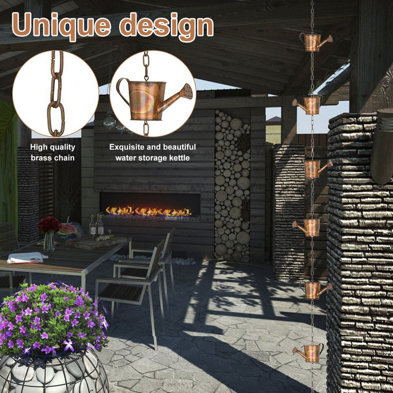 Virdulio lietaus grandinėlė Metaliniai žiedai Virduliai Lietaus grandinės Dekoratyvinė lietaus gaudyklės grandinėlė Pakabinama lietaus grandinėlė Sodo meno kūrinių dekoravimas