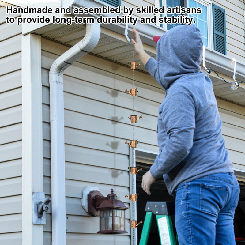 Virdulio lietaus grandinėlė Metaliniai žiedai Virduliai Lietaus grandinės Dekoratyvinė lietaus gaudyklės grandinėlė Pakabinama lietaus grandinėlė Sodo meno kūrinių dekoravimas