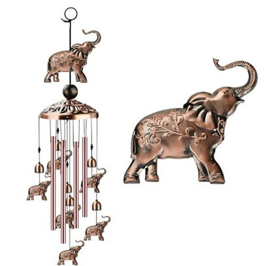 Clopoței mari de vânt, elefant, pasăre, de 85 cm, cu cârlig, agățători, cu sunet clar, clopoței de vânt retro memorial din metal
