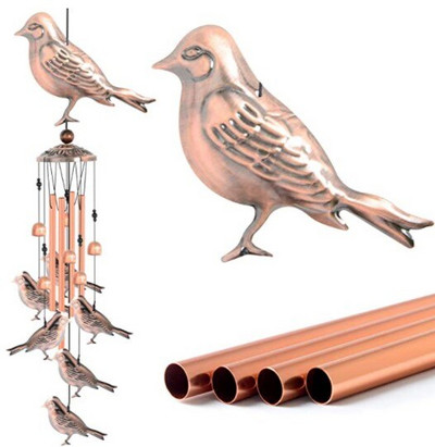 Clopoței mari de vânt, elefant, pasăre, de 85 cm, cu cârlig, agățători, cu sunet clar, clopoței de vânt retro memorial din metal