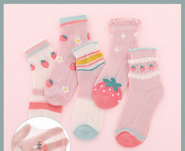 Vaikiškos kojinės mergaitėms su gėlių motyvais