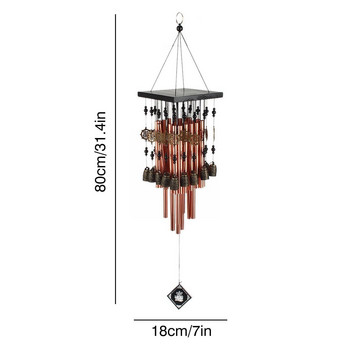 Дърво Метал Алуминиева тръба Многотръбни вятърни камбанки Бронзови външни орнаменти Червени балконски камбани Начало Y1g2