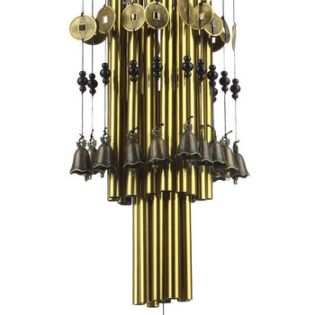 Ξύλο Μεταλλικός Σωλήνας Αλουμινίου Πολλαπλών Σωλήνων Wind Chimes Bronze Bells Διακοσμητικά Μπαλκόνι σπιτιού Κόκκινο W7a9