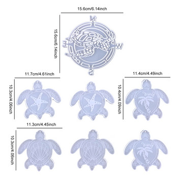 Turtle Wind Chimes Καλούπια ρητίνης Κιτ σιλικόνης Χειροποίητα δώρα με θαλάσσια χελώνα για γυναίκες