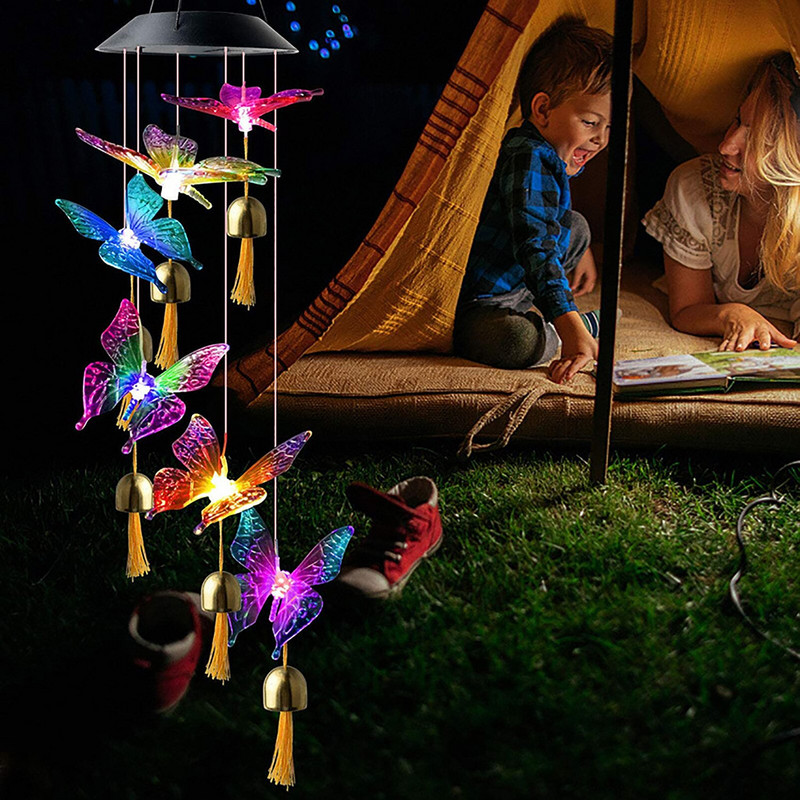 LED solarna energija promjenjiva svjetiljka vodootporna šarena leptir vjetrozvučna lampa za dom vanjski vrt dvorište dekoracija