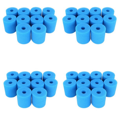 AFBC 40PCS filtrikäsna asendused Intex Type H pestava korduvkasutatava basseini filtrivahust käsna padrunile
