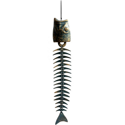 Klasični retro zvončići od riblje kosti Ornamenti Metalni zvončići za vjetar Ukrasni predmeti za vrt, dnevni boravak, balkon