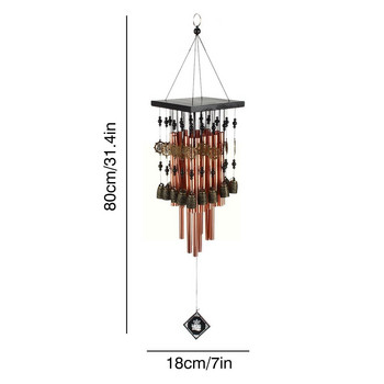 Ξύλο Μεταλλικός Σωλήνας Αλουμινίου Πολλαπλών Σωλήνων Wind Chimes Χάλκινο εξωτερικό Χάλκινο Μπαλκόνι Στολίδια Κόκκινο Σπίτι W4L7