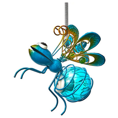 Bičių sodo ornamentas vandeniui atsparus LED šviestuvas Firefly Garden Yard Menas Šviesos apdaila Vabzdžių kiemo dekoras Sienos Art Decor Vejos ornamentas