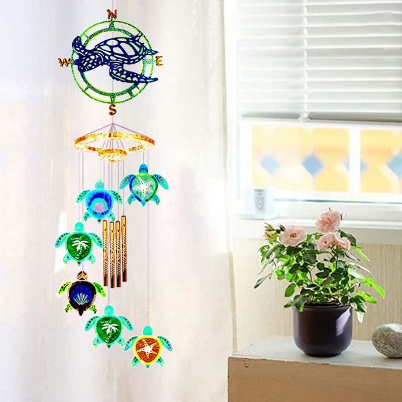 Kornjača Wind Chimes Kalupi od smole Silikonski komplet Morska kornjača Wind Spinner Epoksidni kalup Wind Chime Nabavka za ručni rad u domu