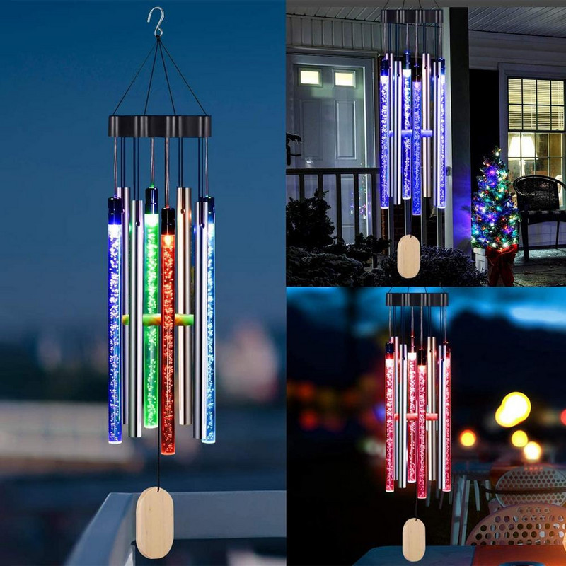 LED solarno zvonce vjetra s automatskim senzorom Svjetlo zvonca vjetra mijenja boju IP55 vodootporno viseće solarno svjetlo za uređenje kućnog vrta