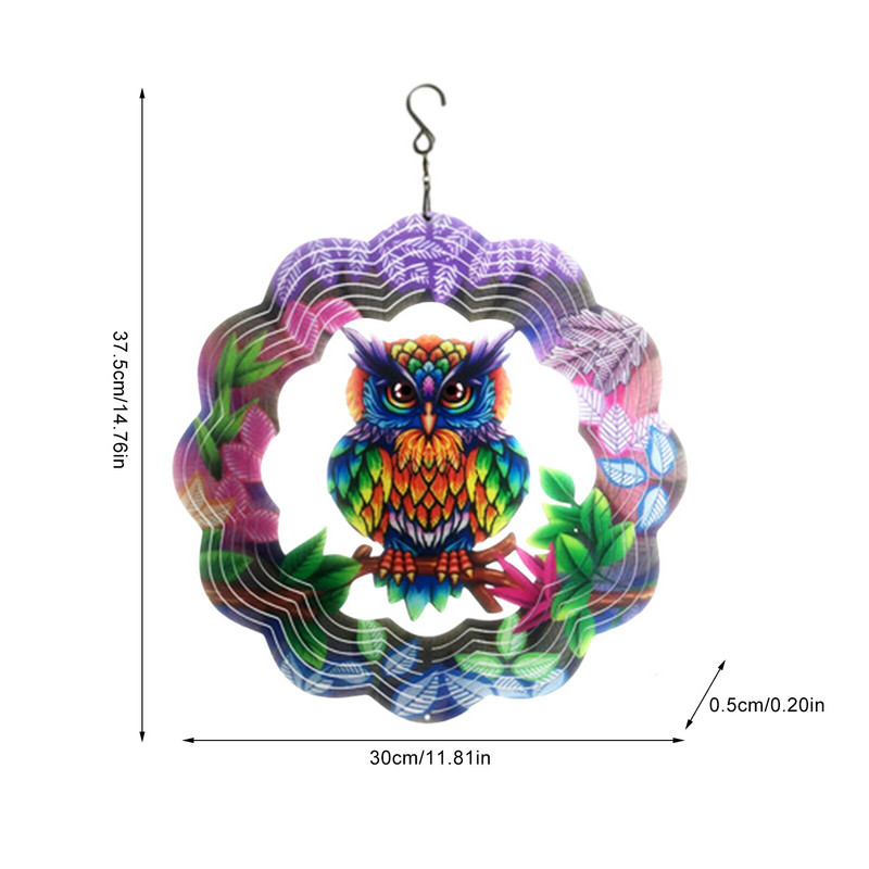 Vėjo varpeliai iš nerūdijančio plieno vėjo suktukas- 3D namų sieninis dekoras, palaiminimo apsauga, dovana spalvinga sodo meno puošmena