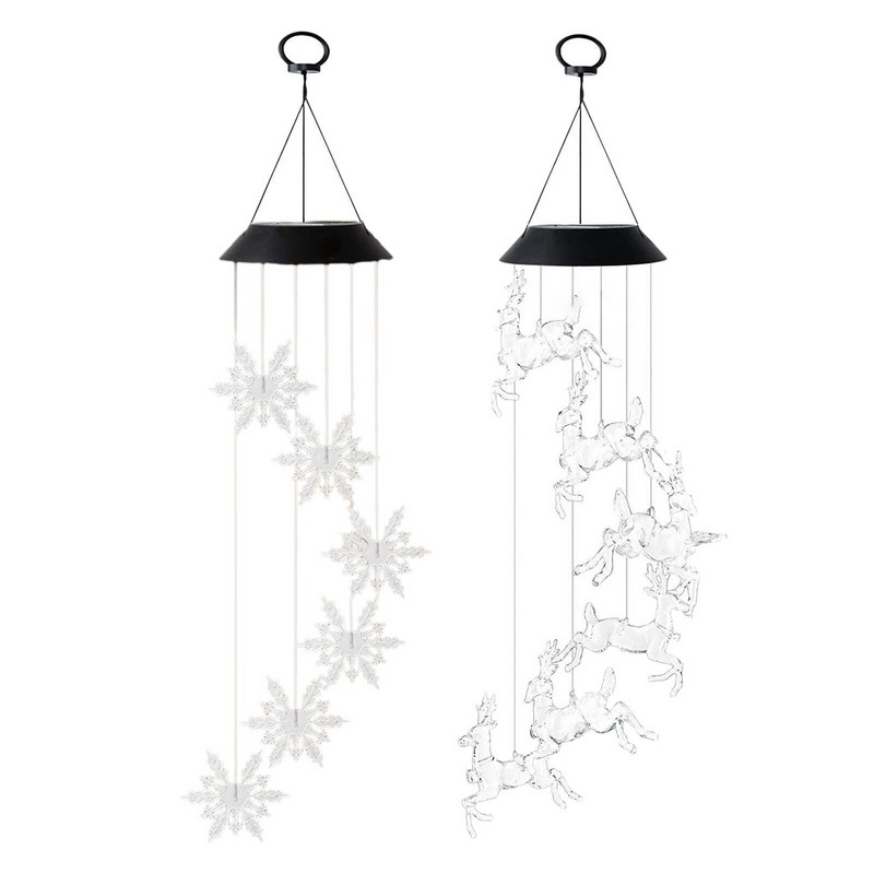 Saulės vėjo varpelio lemputė LED pakabinama lempa Romantiška vėjo varpelio lempa, skirta balkono Kalėdoms