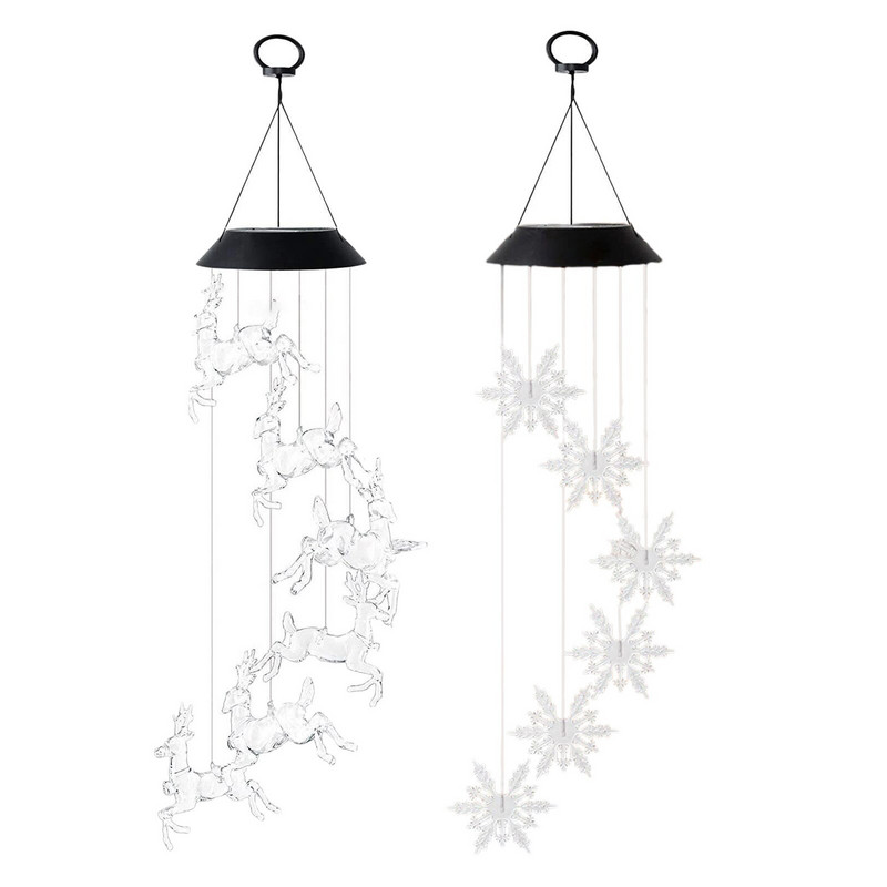 Saulės vėjo varpelio lemputė LED pakabinama lempa Romantiška vėjo varpelio lempa, skirta balkono Kalėdoms