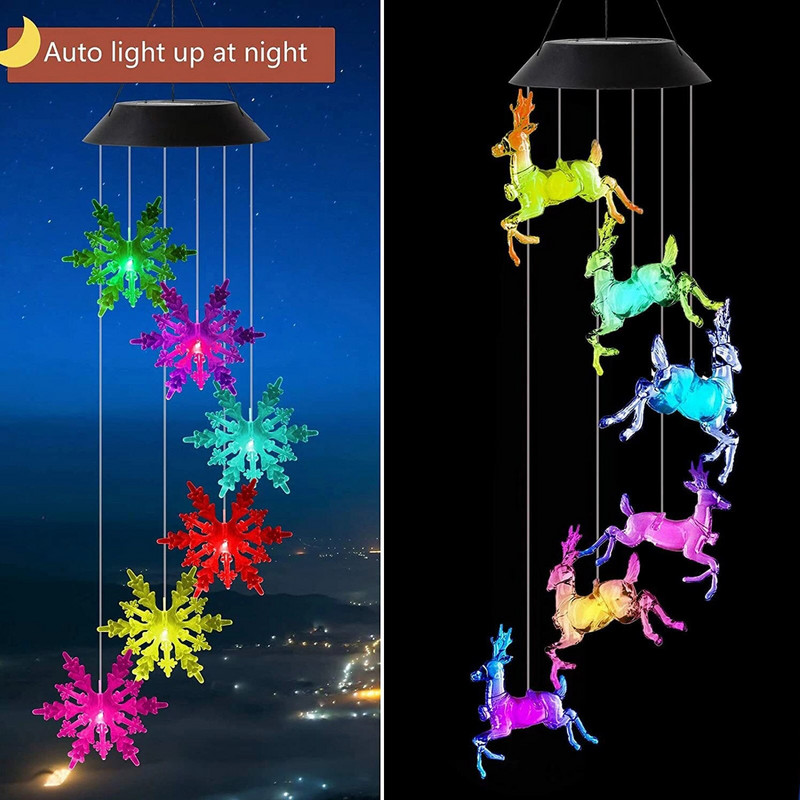 Saulės vėjo varpelio lemputė LED pakabinama lempa Romantiška vėjo varpelio lempa, skirta balkono Kalėdoms