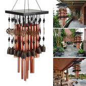 Ξύλινο μεταλλικό σωλήνας αλουμινίου πολλαπλών σωλήνων Wind Chimes Μπρονζέ Κόκκινα Χάλκινα Κουδούνια Σπίτι Εξωτερικά Στολίδια Μπαλκονιού