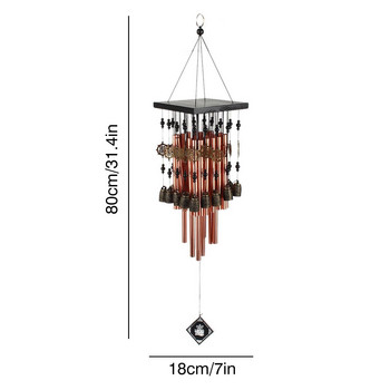 Ξύλινο μεταλλικό σωλήνας αλουμινίου πολλαπλών σωλήνων Wind Chimes Μπρονζέ Κόκκινα Χάλκινα Κουδούνια Σπίτι Εξωτερικά Στολίδια Μπαλκονιού