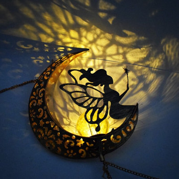 LED Solar Wind Chime Crystal Sun Moon Star Fairy Wind Chime Light Κήπος Διακόσμηση δέντρου Αδιάβροχο κρεμαστό ηλιακό φως για κήπο