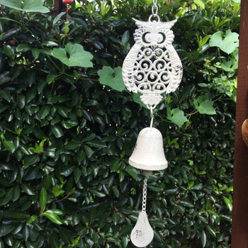 Fairy Garden σφυρήλατο σίδερο Κουκουβάγια Wind Chimes Κρεμαστό στολίδια Παντοπωλείο εξωτερικού χώρου Μεταλλικά αξεσουάρ Χειροτεχνία Μπαλκόνι Διακόσμηση βίλας