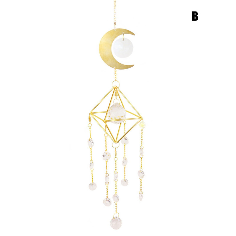 AB Rainbow Crystal vėjo varpeliai saulės gaudyklės Rainbow Maker langų prizmės pakabinamos dekoracijos namų sodui dekoratyviniai varpeliai