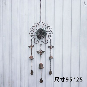 Prancūzijos kaimo skurdžių gėlių vėjo varpeliai senoviniai Kampanos bronzos žalias sodas