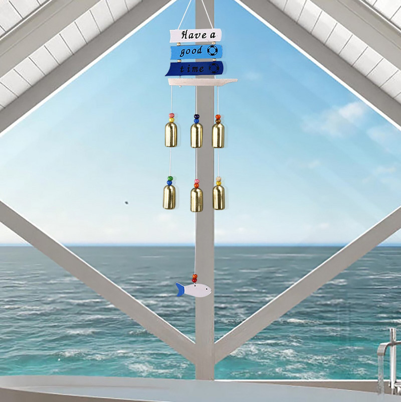 Buriavimo serija Vėjo varpeliai Papuošalai Gimtadienio dovanos Mediniai kelių varpelių vėjo varpeliai kambario vėjo varpeliai lauko LED jūros kriauklių vėjo varpeliai