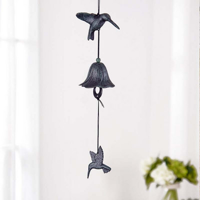 Nauji japoniško stiliaus ketaus vėjo varpeliai Kaimo vėjo varpeliai Hummingbird ketaus vėjo varpeliai