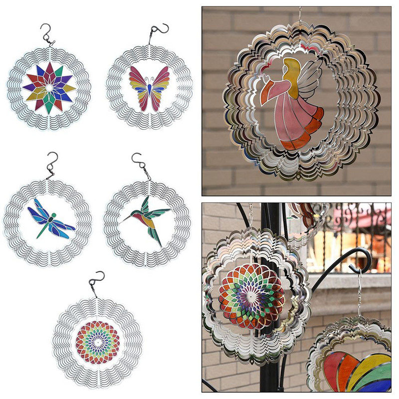 Vidinis lauko 3D tuščiaviduris sodo dekoras Kabantys papuošalai vėjo gaudyklės Vėjo varpelio vėjo suktukas