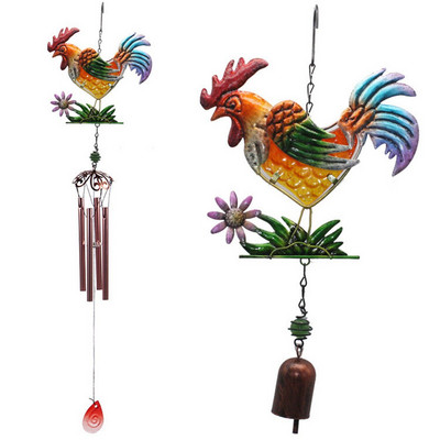 1PC Петел Вятърни камбанки Железни занаяти Wind Chime Тръбни орнаменти 75 см Балкон Двор Творчески метални висулки