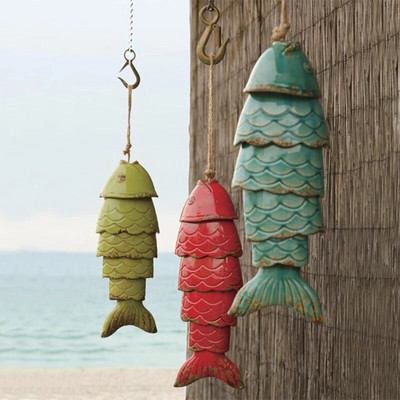 Цветна риба Koi Wind Chimes Цветна Koi Fish Wind Chimes Външна смола Wind Chimes Висулка Коледен подарък Градинска декорация