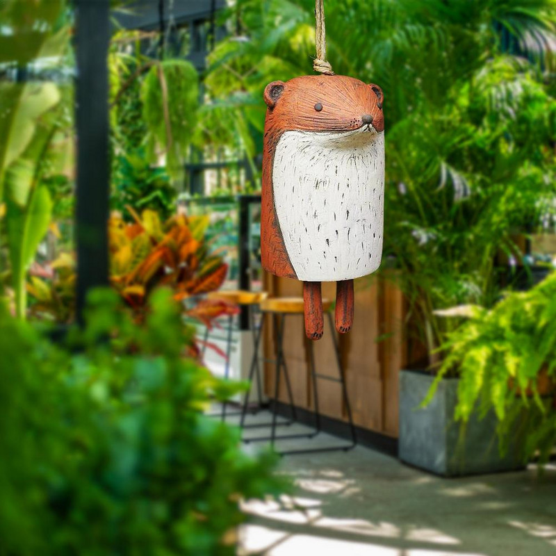 Sodo dekoravimas Gražus kaimiškas gyvūnų vėjo varpelių kambario dekoras Dervos gyvūnų vėjo varpeliai Boho rankų darbo pakabinamas namų dekoravimas