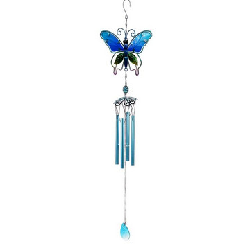 Butterfly Wind Chimes Διακόσμηση Κήπου Μεταλλικό Κουδούνι για Εσωτερικό Αίθριο Μενταγιόν Μπαλκονιού Λαχανιασμένο Craft Party Gift 5τμχ