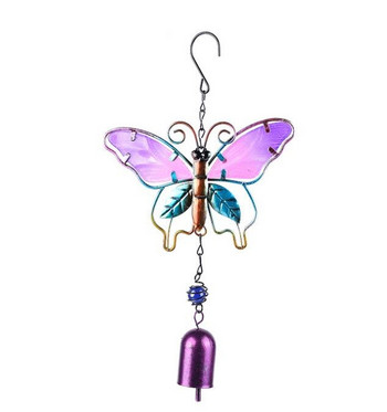 Butterfly Wind Chimes Διακόσμηση Κήπου Μεταλλικό Κουδούνι για Εσωτερικό Αίθριο Μενταγιόν Μπαλκονιού Λαχανιασμένο Craft Party Gift 5τμχ