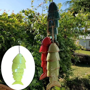 Χρωματιστό Koi Fish Wind Chime Χριστουγεννιάτικο δώρο Διακόσμηση κήπου Χρώμα Koi Fish Wind Chimes Ρητίνη εξωτερικού χώρου Wind Chimes