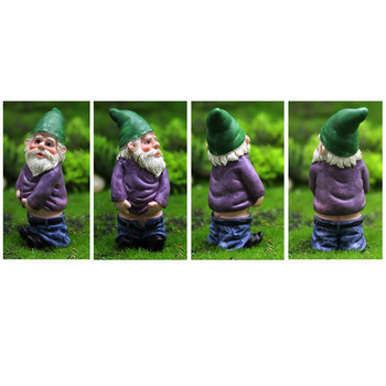 4 бр. Fairy Garden Resin Gnomes Аксесоари My Little Friend Drunk Gnome Dwarfs Statue Водоустойчив неръждаем Бюро Градински декор
