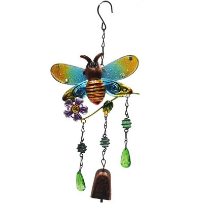 1PC colibri din fier forjat clopoțel de vânt din sticlă pictat cu diamante clopot albină libelulă clopoței tub de grădină pandantive decor acrilic