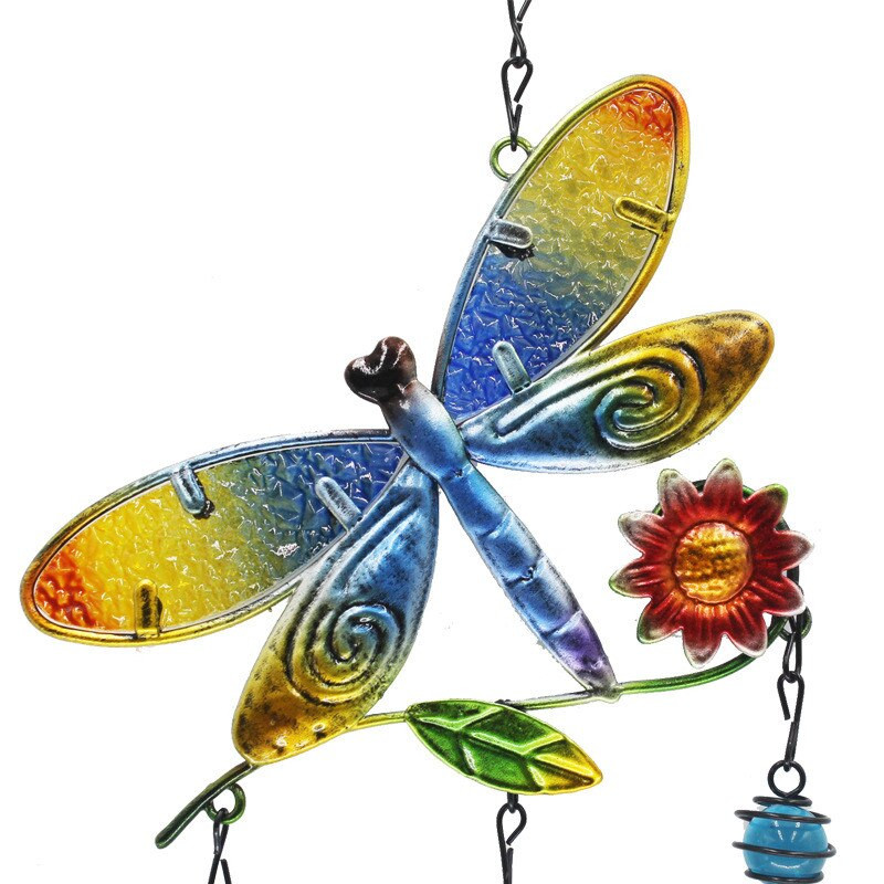 1PC colibri din fier forjat clopoțel de vânt din sticlă pictat cu diamante clopot albină libelulă clopoței tub de grădină pandantive decor acrilic