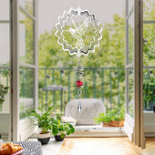 Roostevabast terasest pöörlevad tuulekellad 3D-metallist lehtkolibri dünaamiline sise- ja väliskunstivurri aiakaunistused