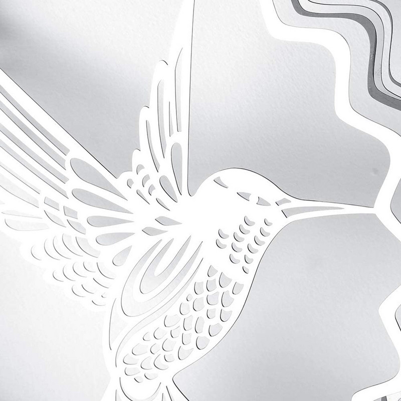 Roostevabast terasest pöörlevad tuulekellad 3D-metallist lehtkolibri dünaamiline sise- ja väliskunstivurri aiakaunistused