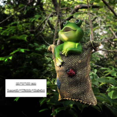 Kūrybiškos mielos varlės Katė Šuo Derva guli Kalėdų Senelio statula Sodas pakabinamas ant medžio Dekoratyvinis pakabukas vidaus lauko dekoro ornamentas