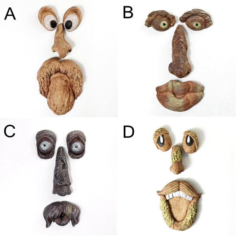 Smola Lice Kora drveta Lice duha Crte lica Dekoracija Uskrs Vanjski Kreativni rekviziti Ukras vrta Vanjski Jardineria de