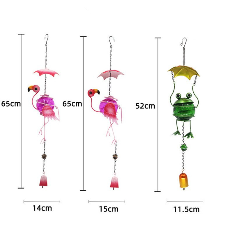 Naujas Flamingo vėjo varpelis trimatis 3D stiklinis rutulinis varlė gyvūnas modeliuojantis rankdarbių papuošalus Kūrybiniai sodo pakabukai