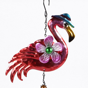 1 ΤΕΜ Animal Flaming Red Flamingo Wind Chimes Metal Crafts Διακόσμηση κήπου ZAKKA Creative Home Bell Tube μενταγιόν λουλουδιών