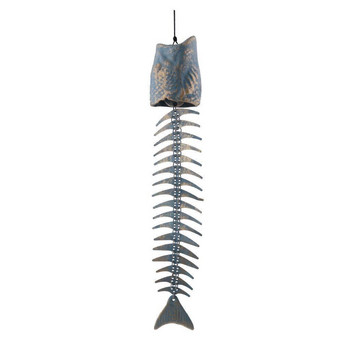 Bronze Fish Bone Χυτοσίδηρος Wind Chimes Vintage Metal Wind Chimes Υπαίθρια καταπραϋντική μελωδία για τον κήπο Σπίτι Αυλή Βεράντα Κρεμαστά