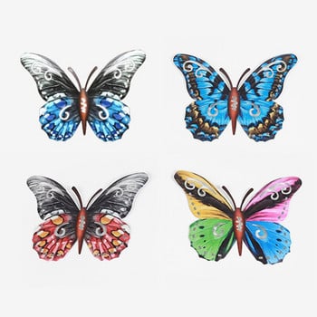 Нови 4 бр. Метални пеперуди Стенно изкуство Висящ декор Пеперуди Желязно изкуство Декорация на стена Висящи пеперуди Железни занаяти