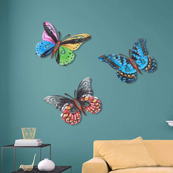 Нови 4 бр. Метални пеперуди Стенно изкуство Висящ декор Пеперуди Желязно изкуство Декорация на стена Висящи пеперуди Железни занаяти